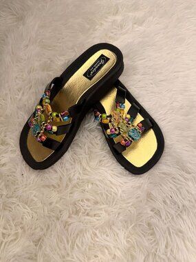 Grandco Mystical Slide Womens Jeweled Beaded Sandal Size 8